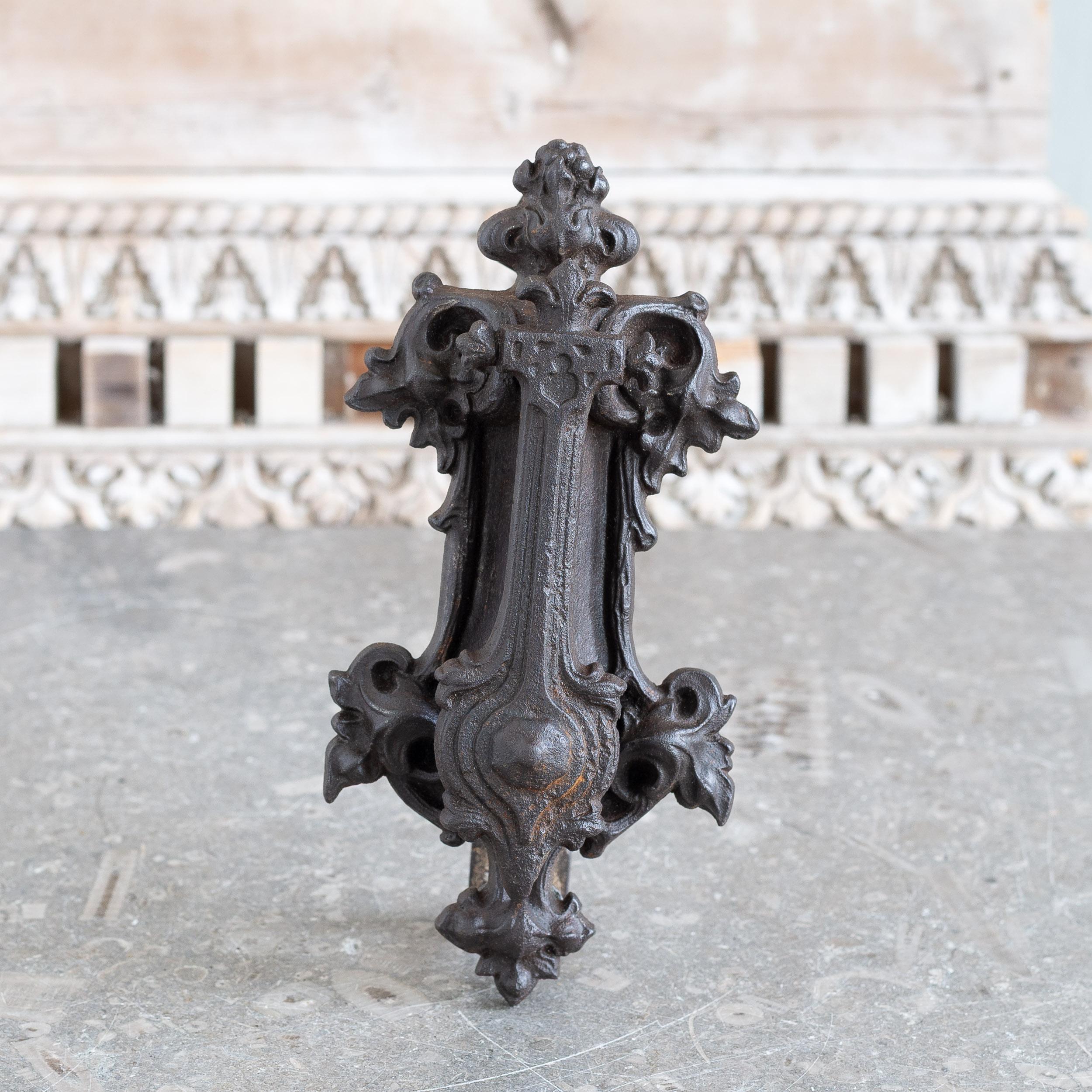 Gothic Revival Mid-Victorian Gothic Door Knocker by Kenrick For Sale