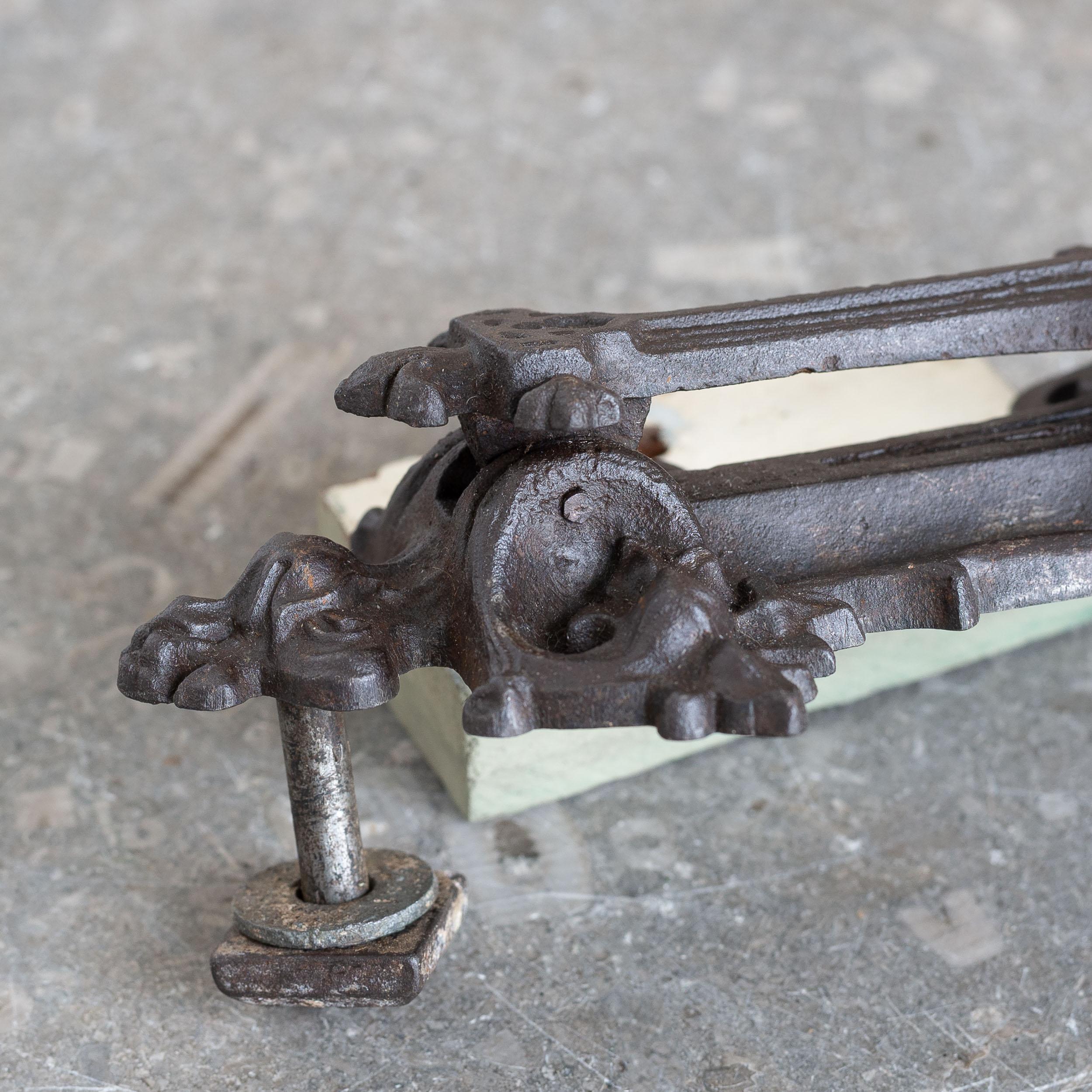 Iron Mid-Victorian Gothic Door Knocker by Kenrick For Sale