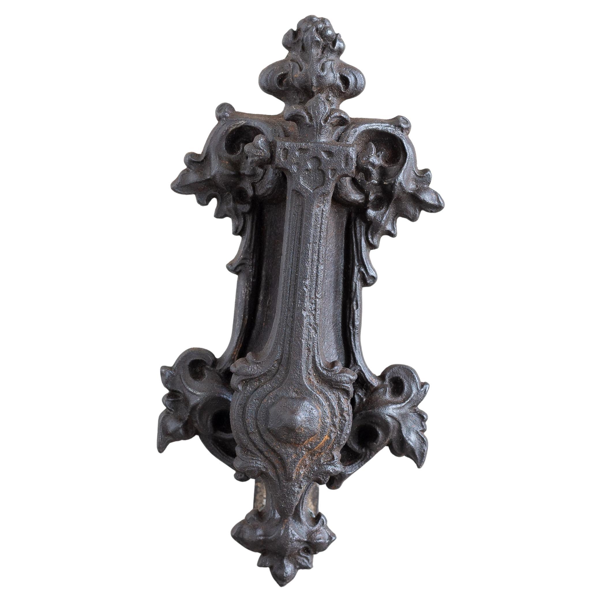 Mid-Victorian Gothic Door Knocker by Kenrick For Sale