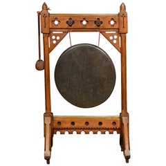 Antique Mid-Victorian Gothic Revival Dinner Gong