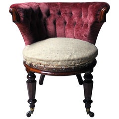 Mid-Victorian Horseshoe-Back Library Armchair, circa 1860