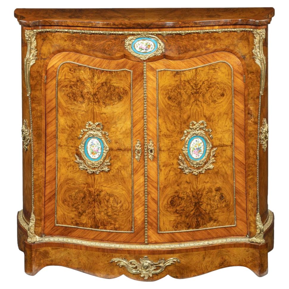 Mid-Victorian Kingwood Serpentine Cabinet For Sale