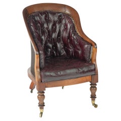 Mid Victorian mahogany shaped Berjere library chair