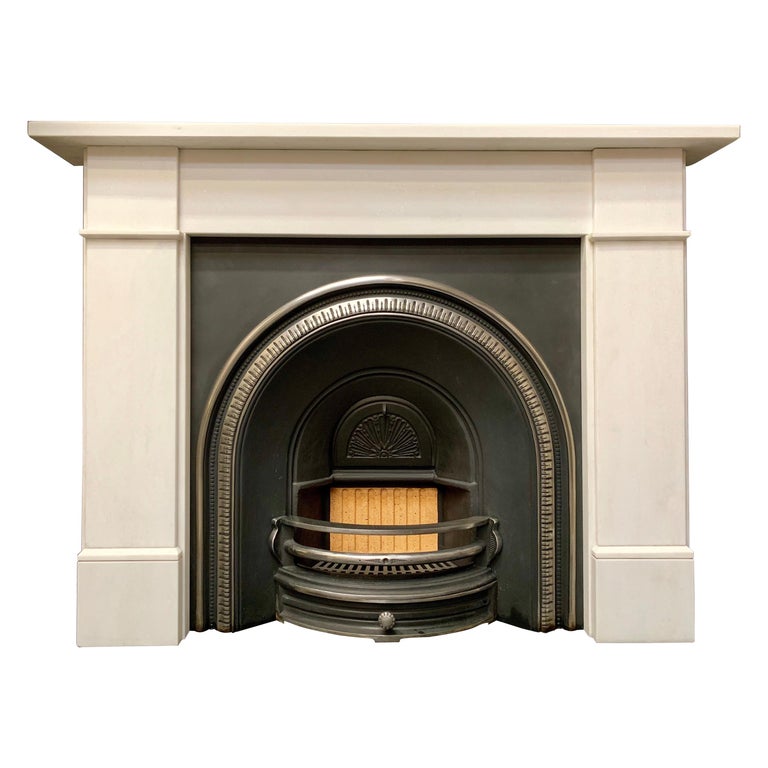 Mid-Victorian Manner Statuary Marble Fireplace Surround For Sale