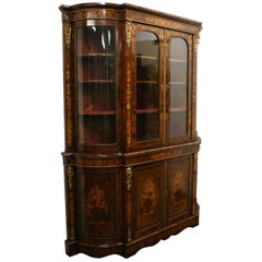 Mid Victorian Marquetry Display Cabinet, circa 1870