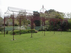 Mid-Victorian Moorish wrought & cast iron pergola or decorative garden structure
