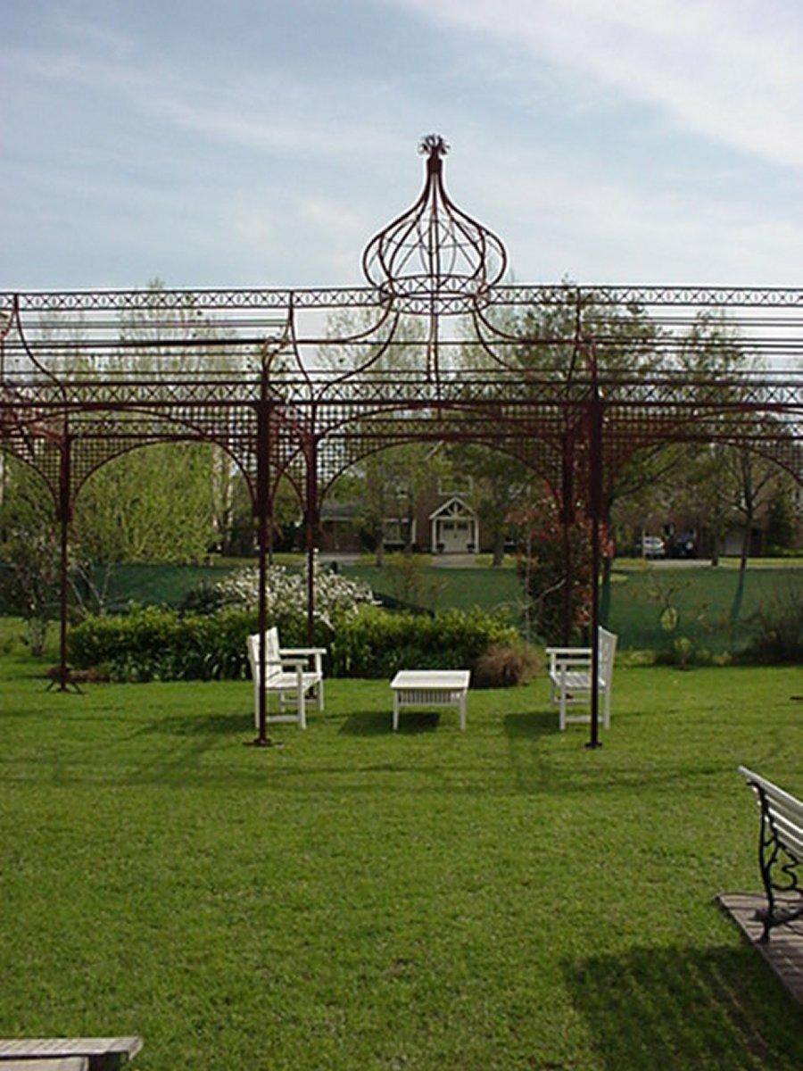 wrought iron pergola