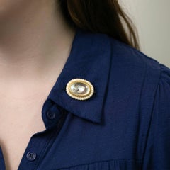 Mid-Victorian Pearl Memorial Brooch Circa 1850s