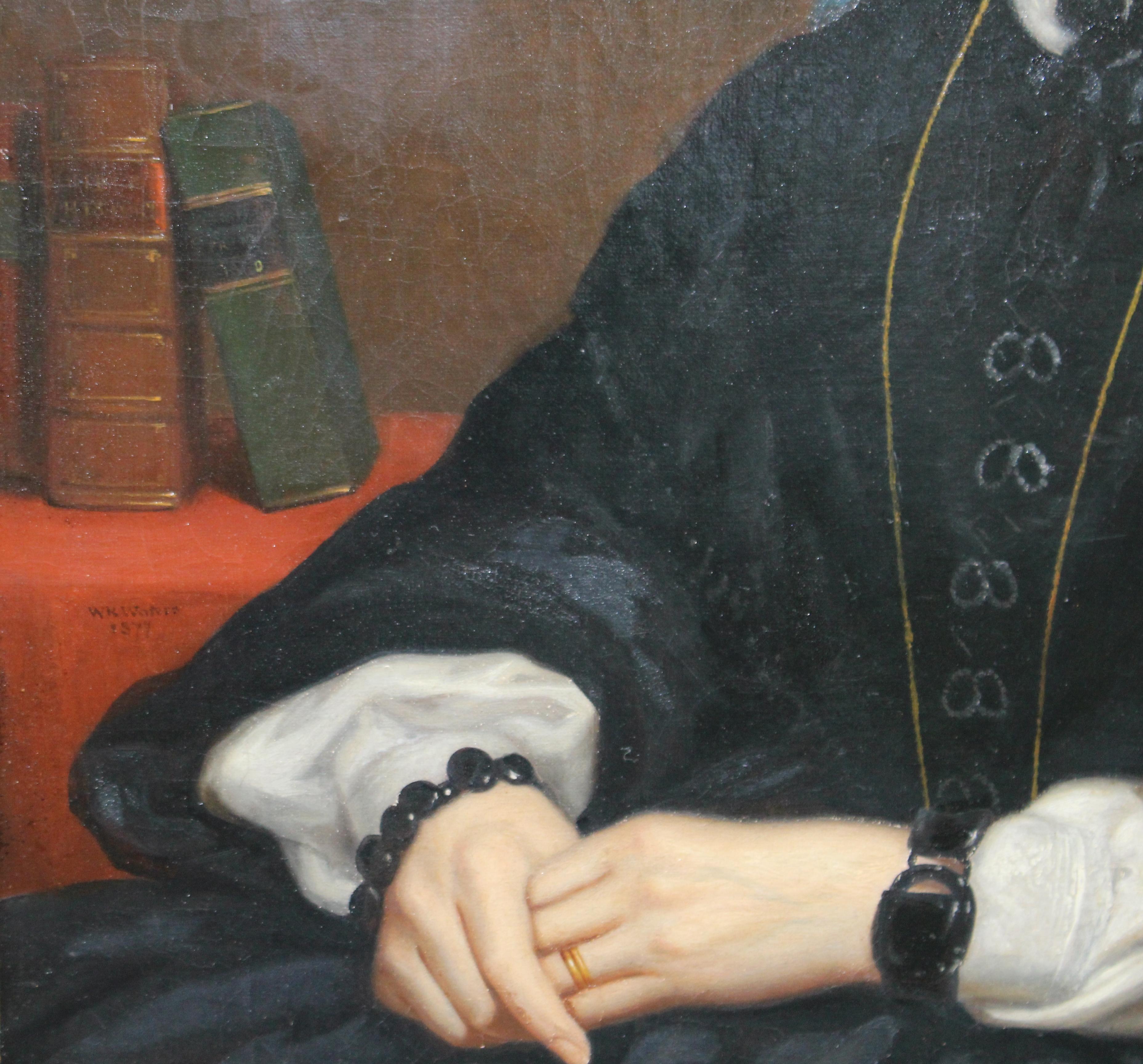 Mid-viktorianisches Porträt einer Dame von W.R.Waters, 1877 im Zustand „Gut“ im Angebot in Worcester, GB