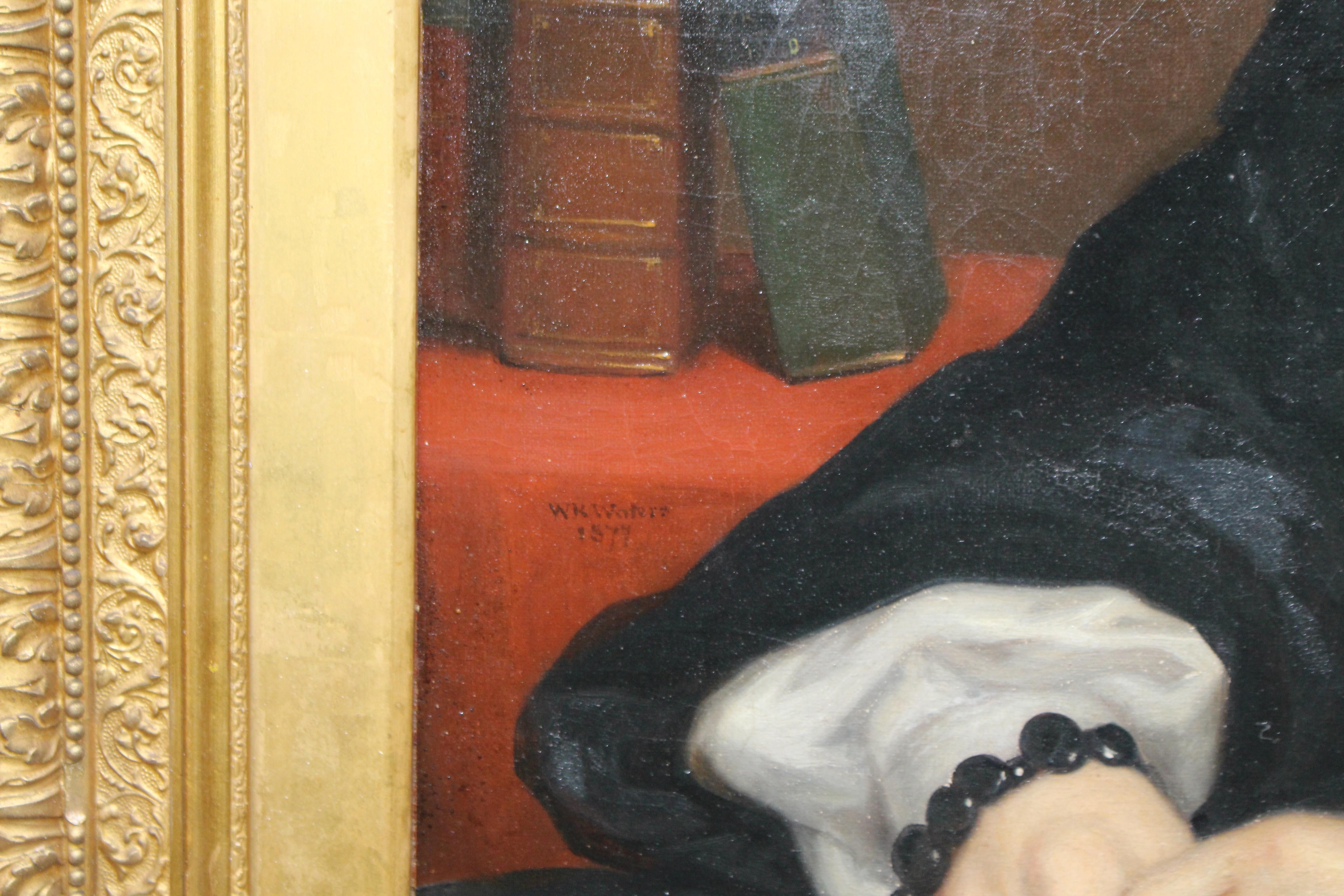Mid-viktorianisches Porträt einer Dame von W.R.Waters, 1877 (19. Jahrhundert) im Angebot