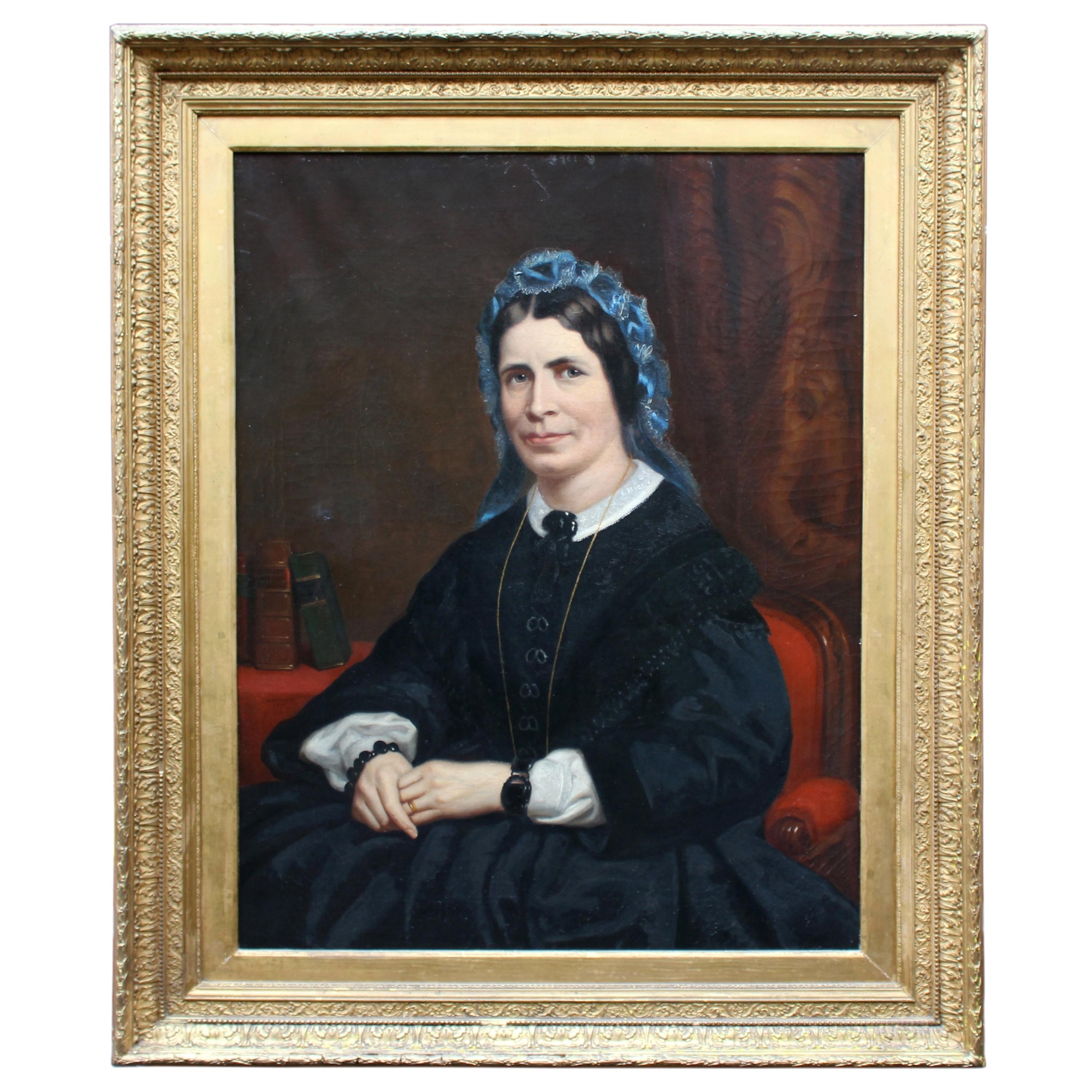 Mid Victorian Portrait of a Lady by W.R.Waters 1877 For Sale