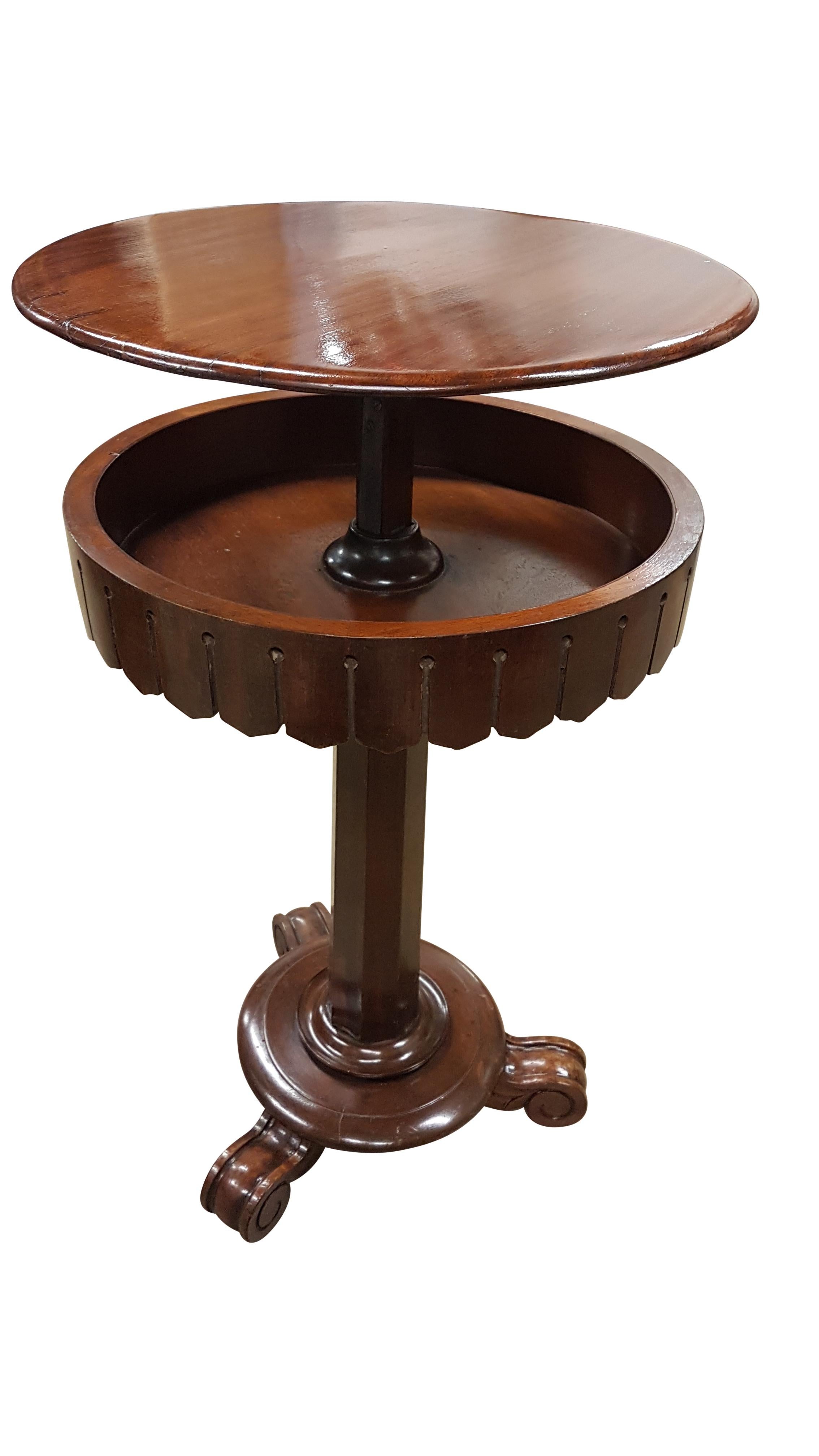 Mid Victorian Rise and Fall Table in Mahogany For Sale 6