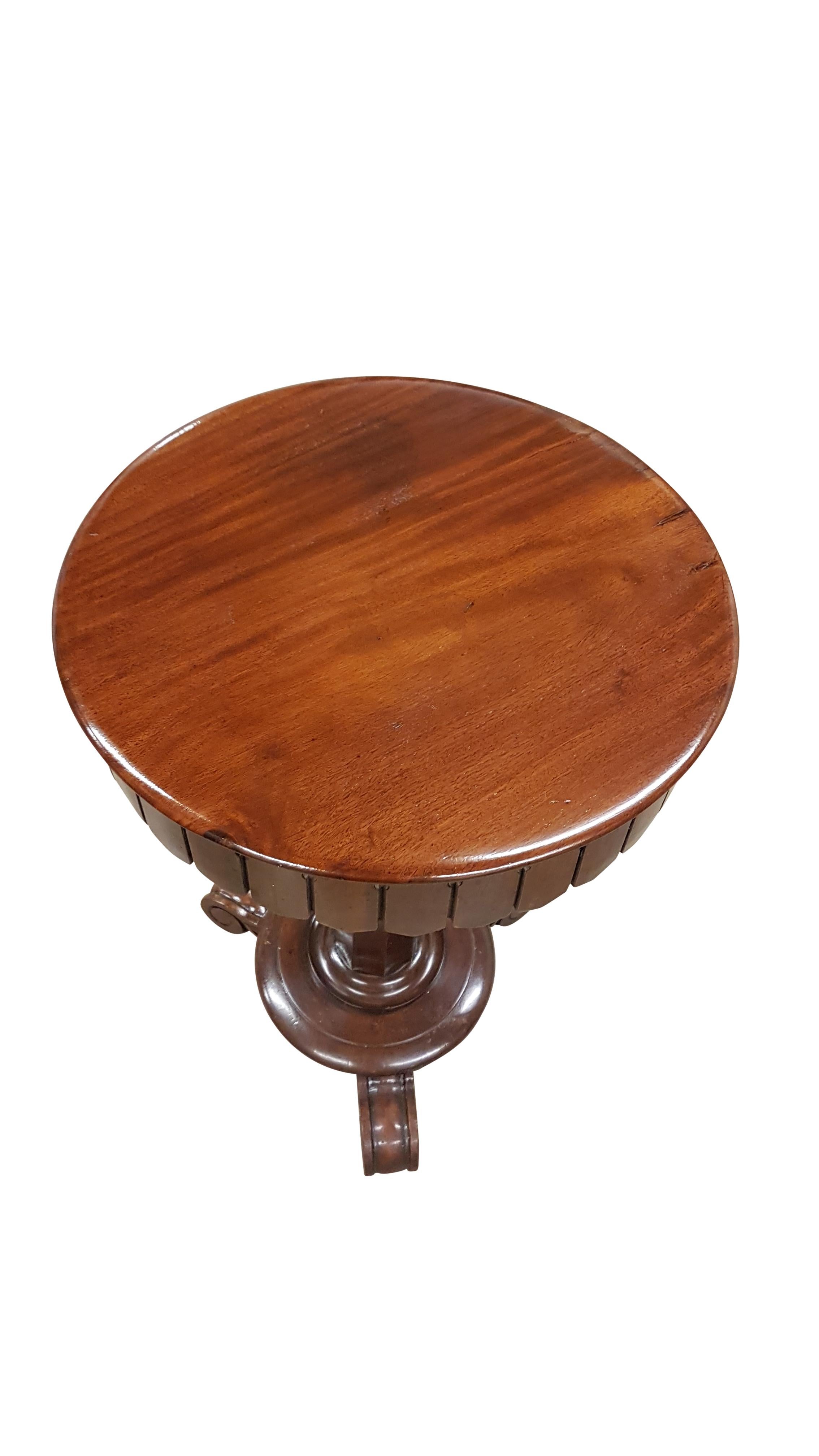 Carved Mid Victorian Rise and Fall Table in Mahogany For Sale