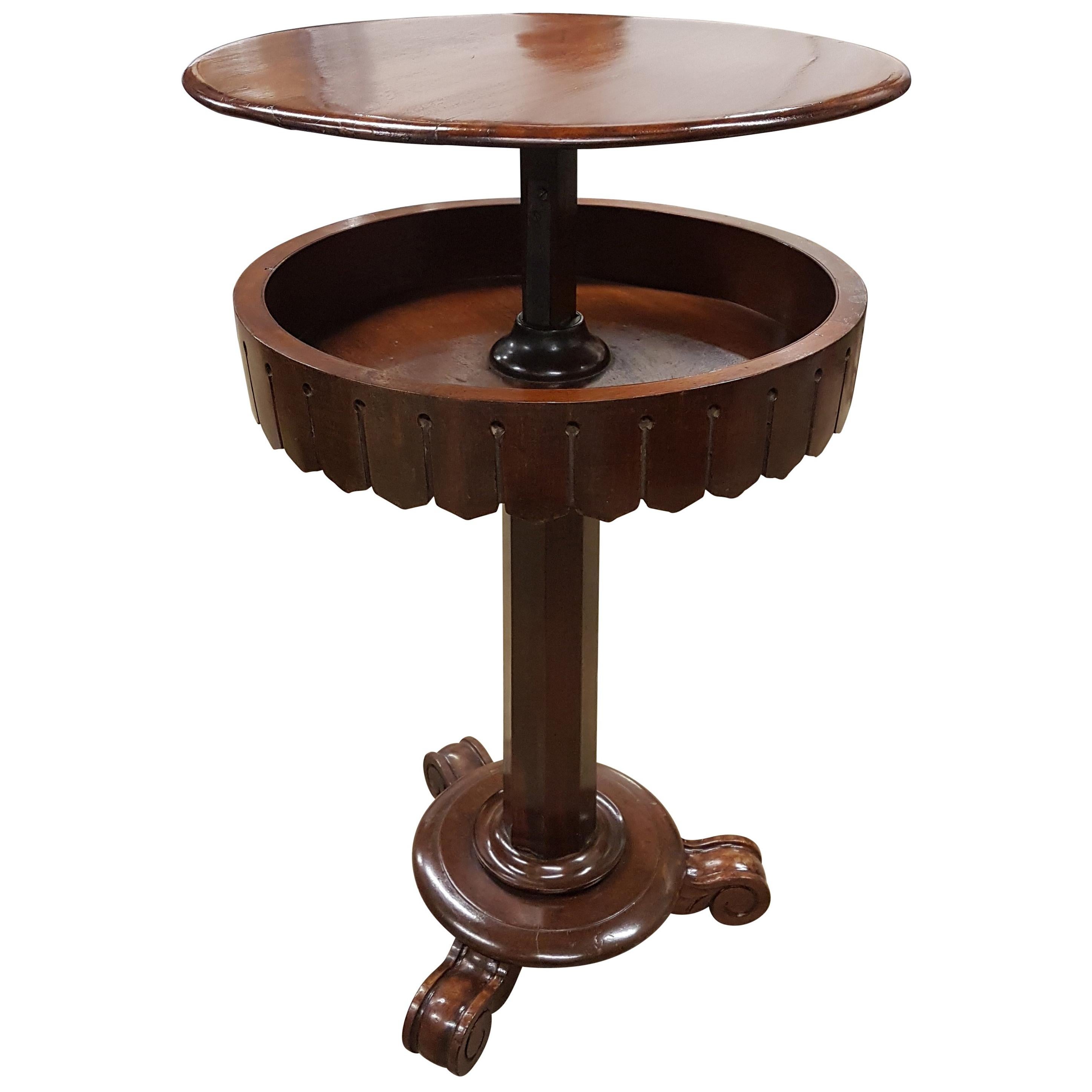 Mid Victorian Rise and Fall Table in Mahogany For Sale