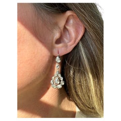 Mid-Victorian Rose Cut Diamond Day to Night Drop Earrings