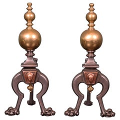 Soportes para herramientas de fuego de acero, latón y bronce de mediados de la época victoriana