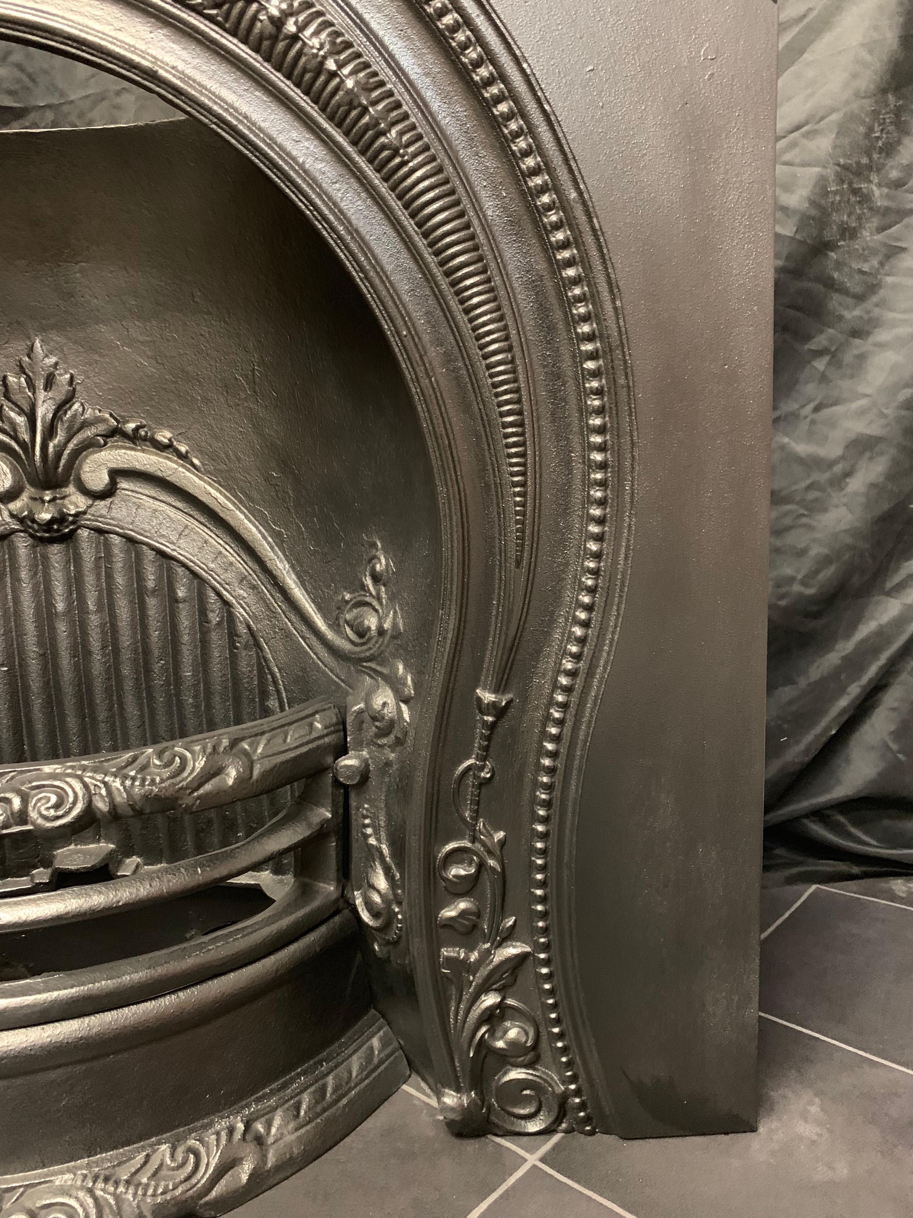 High Victorian Mid-Victorian Style Horseshoe Arch Fireplace Insert