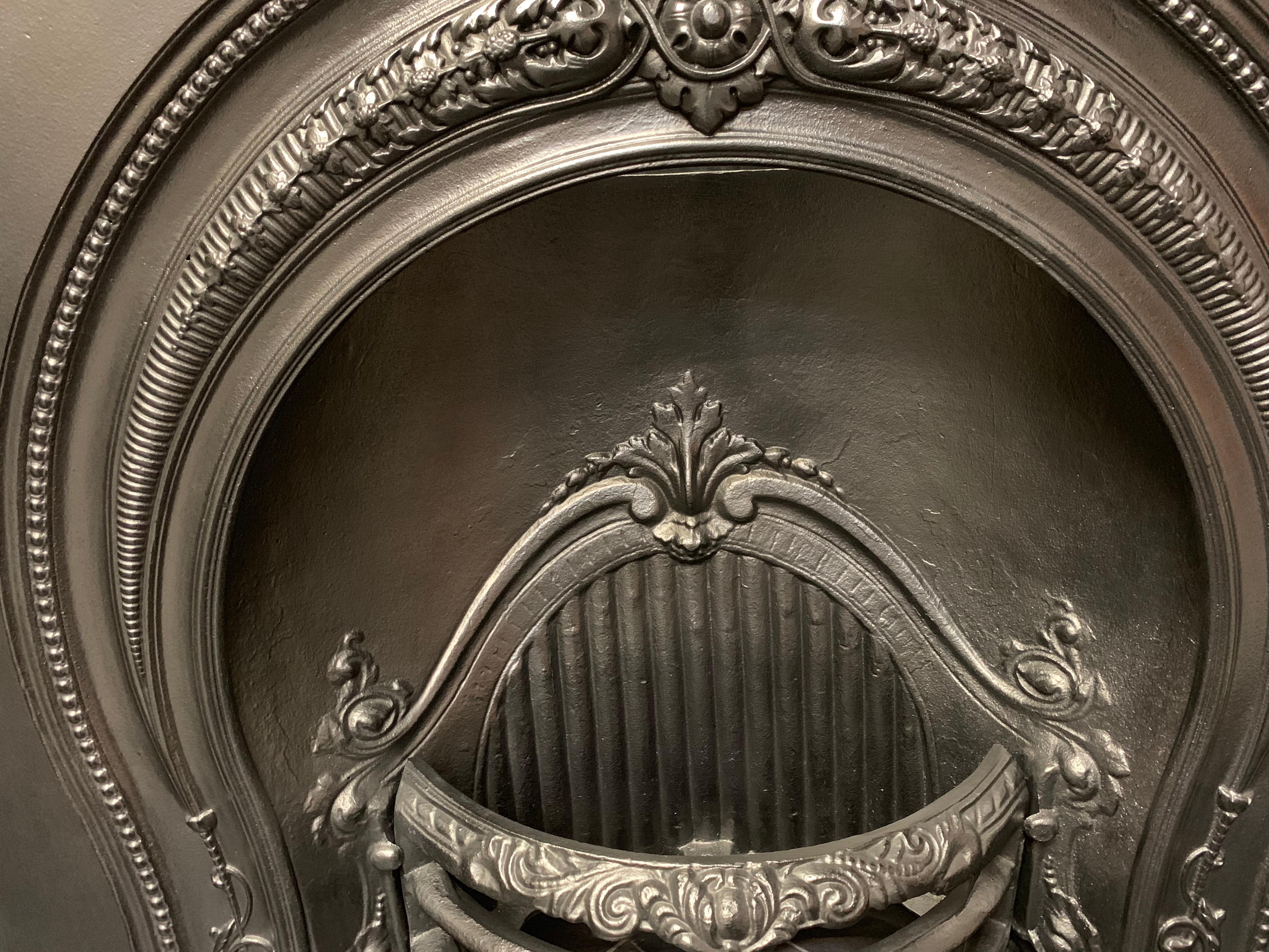 English Mid-Victorian Style Horseshoe Arch Fireplace Insert