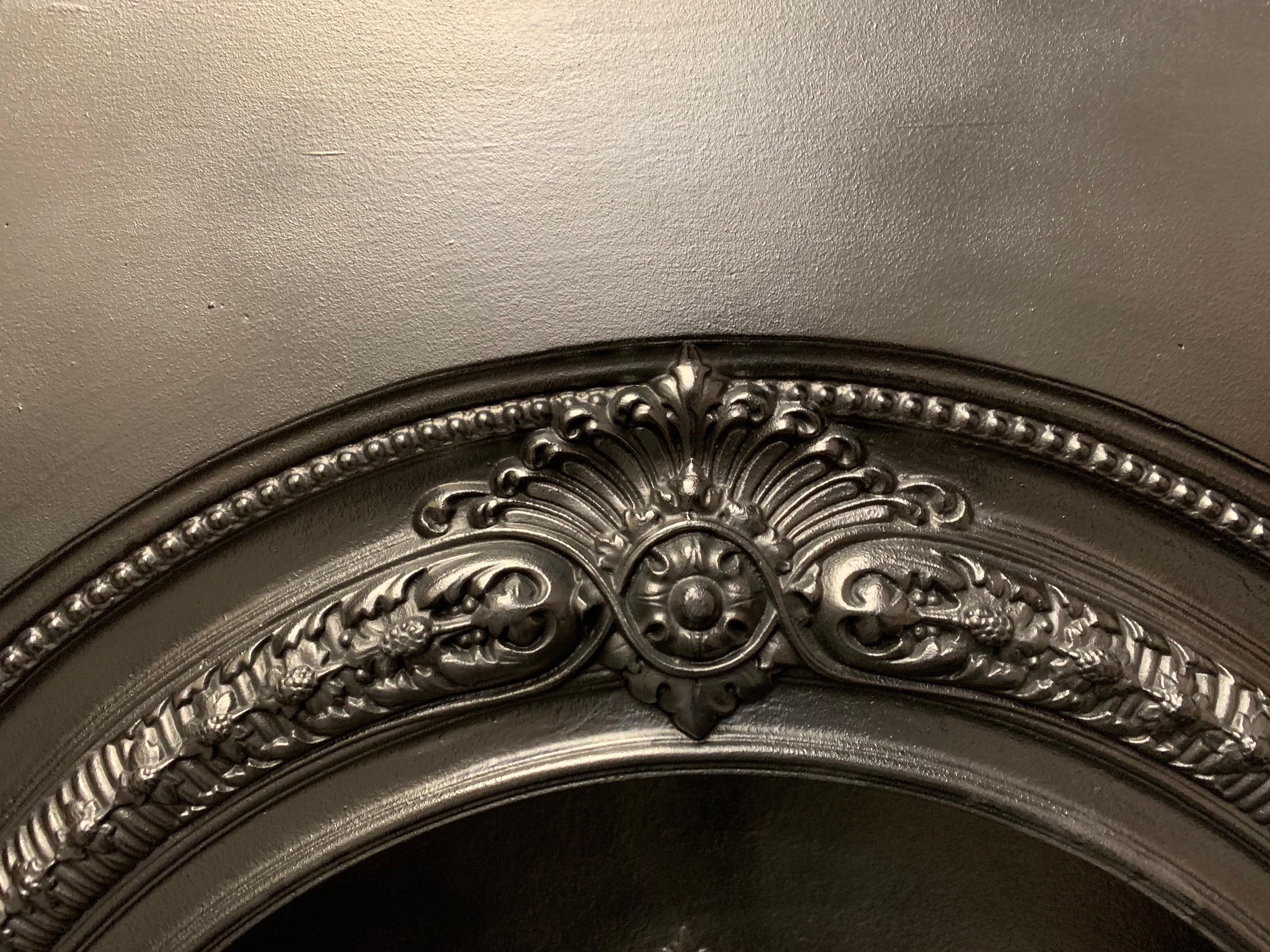Cast Mid-Victorian Style Horseshoe Arch Fireplace Insert