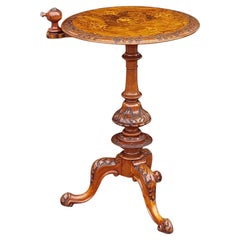 Mid Victorian Walnut Candle Stand Occasional Table