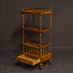 Mid Victorian Walnut Whatnot-Canterbury