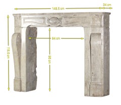 Mid-War Beige Travertin Fireplace Surround for Eclectic Vintage Decor