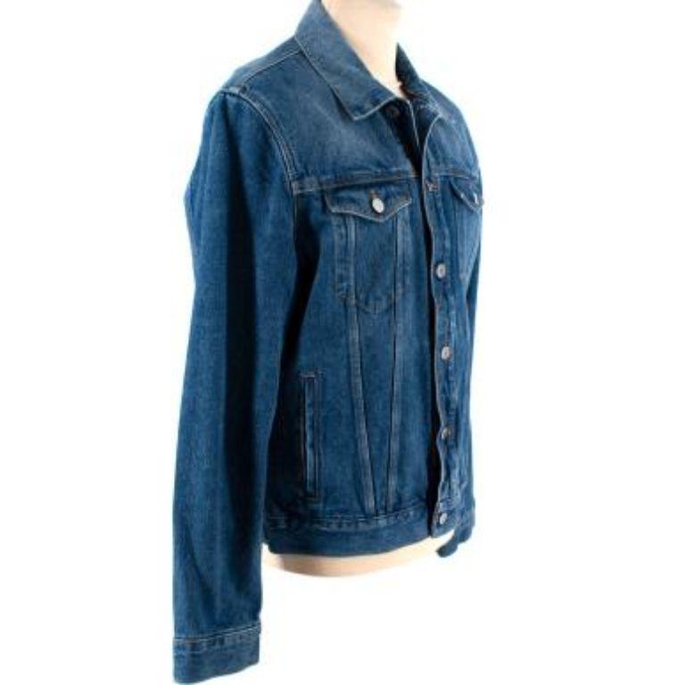Mid-Wash Blue Denim Logo Printed Jacket In Excellent Condition For Sale In London, GB