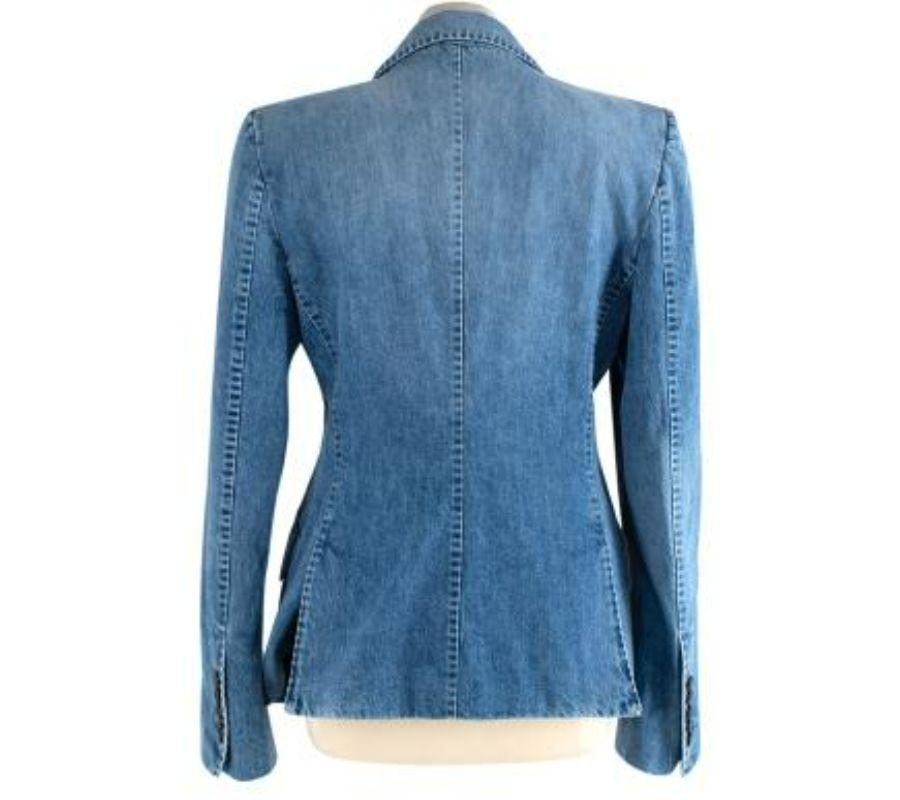 Blue Mid Wash Denim Jacket For Sale