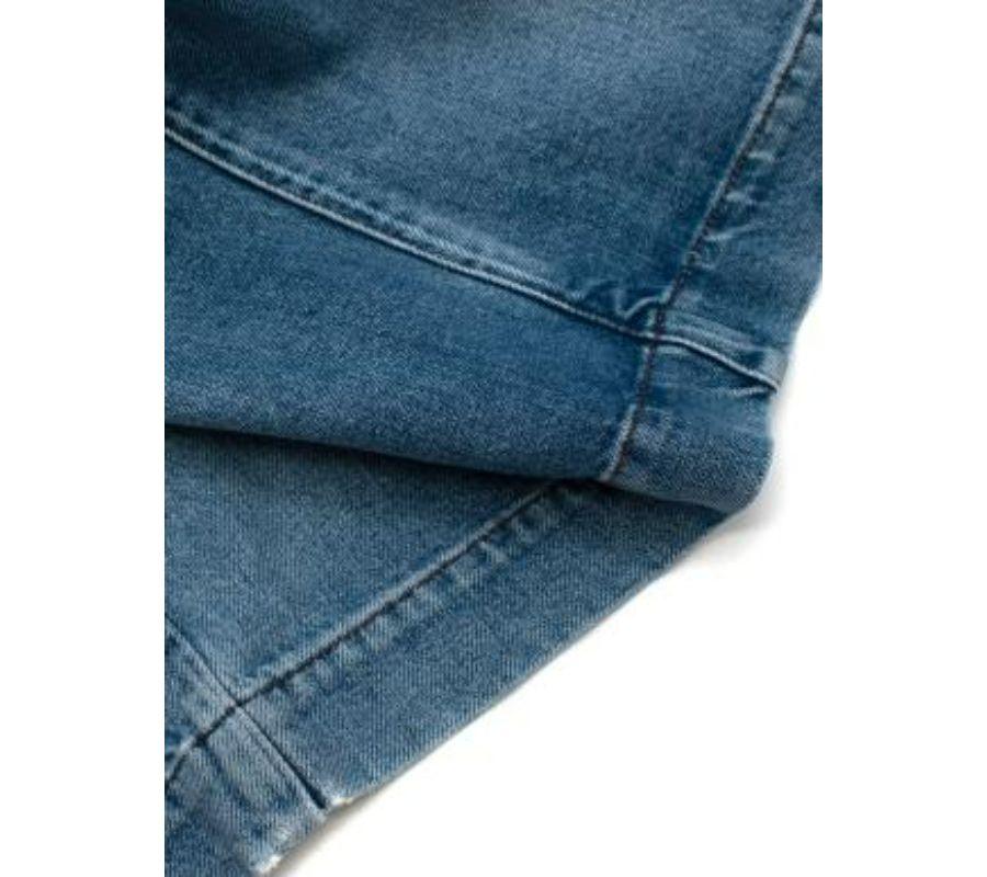 Blue Mid Wash Denim Midi Skirt For Sale