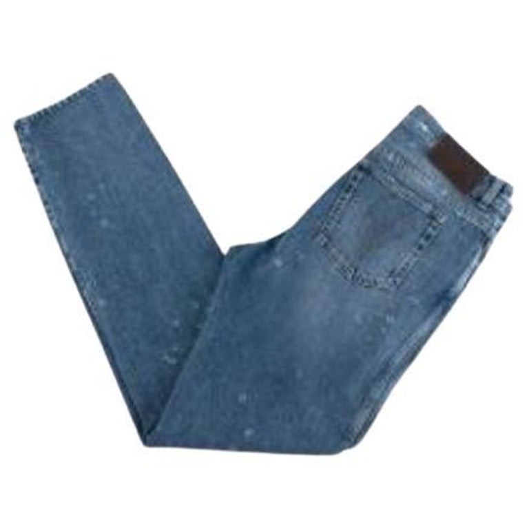 Mid-Wash Distressed Denim Skinny Jeans For Sale at 1stDibs