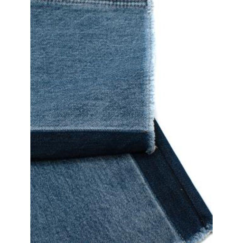 Blue Mid-wash side stripe denim low rise jeans For Sale