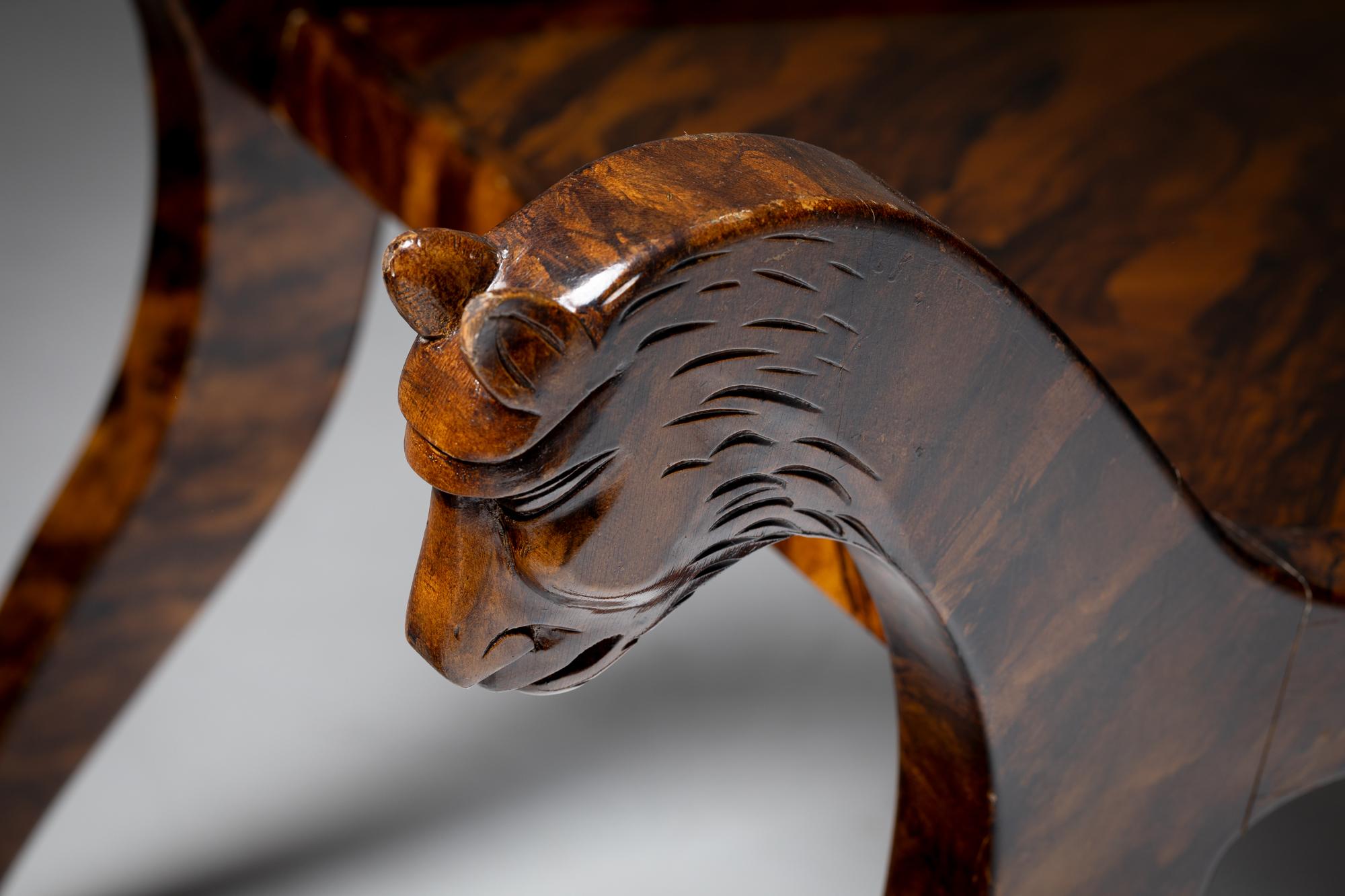 Hand-Crafted Mid XX Century Mexican Hand Crafted of a Tiger Table