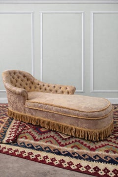 Mid19th Century English Victorian Chaise Longue Méridienne in the Louis XV Taste