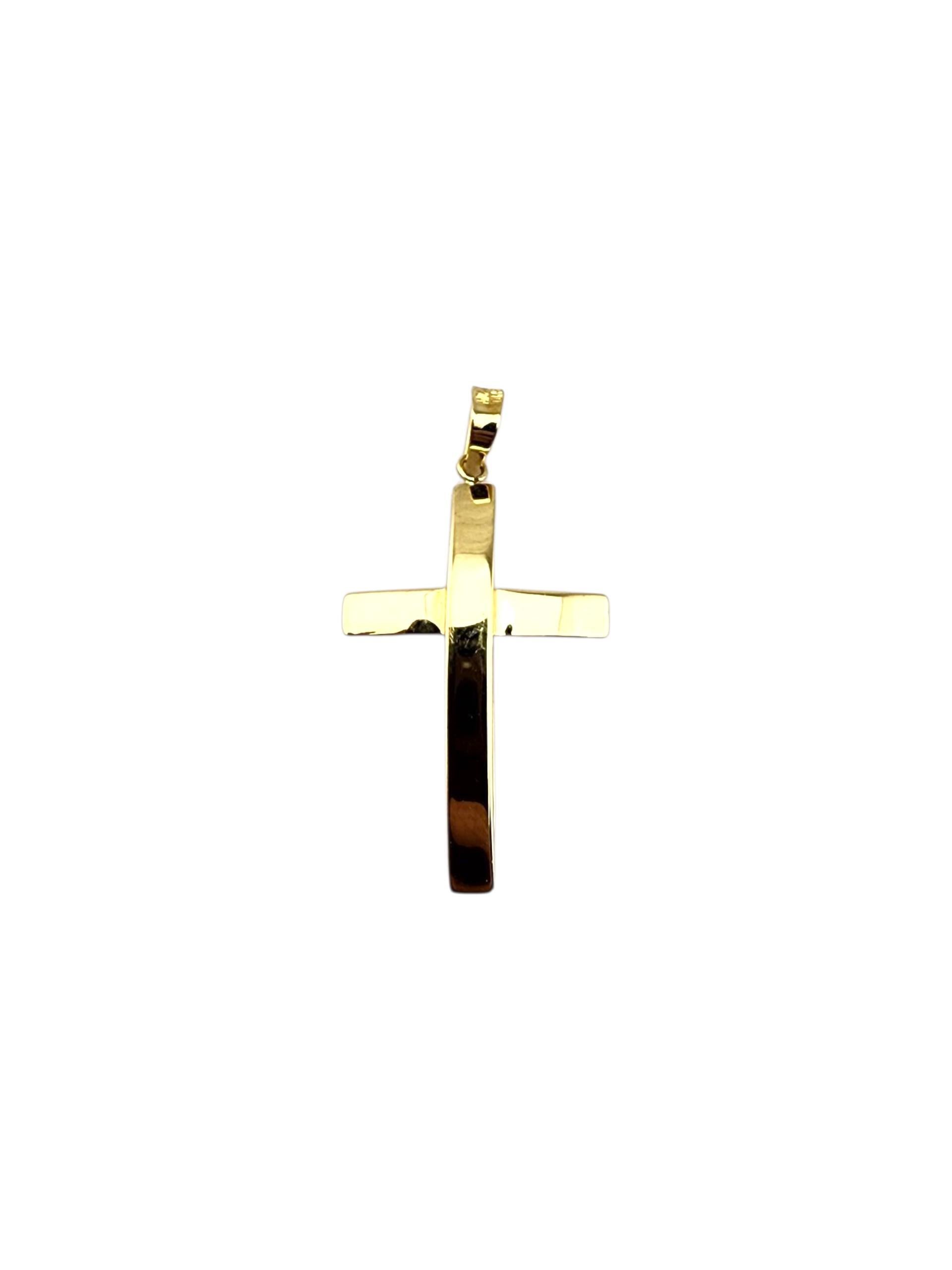 Contemporain MiDAS Pendentif croix en or jaune 14 carats #23283 en vente