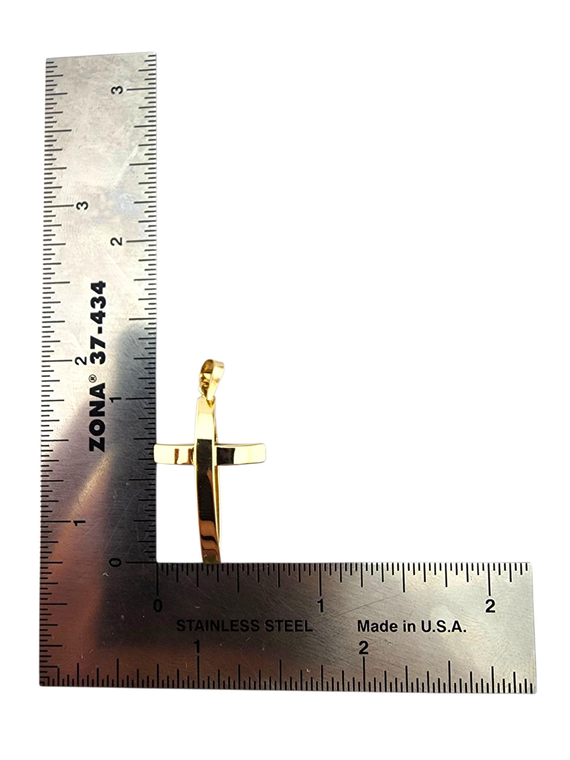MiDAS Pendentif croix en or jaune 14 carats #23283 en vente 3