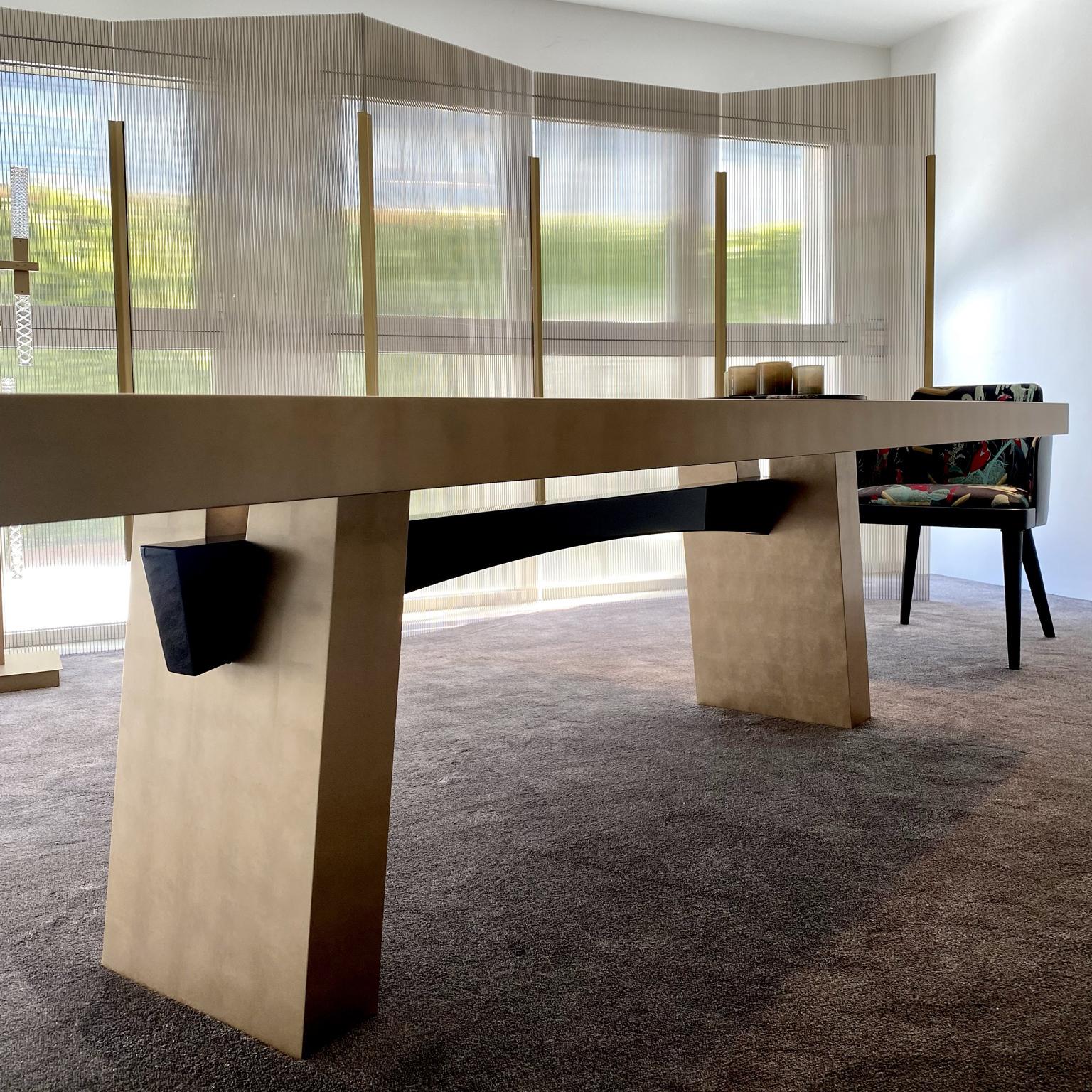 Italian Midas, the Dining Table Covered in 22-Karat Pure Gold Leaf 260 For Sale