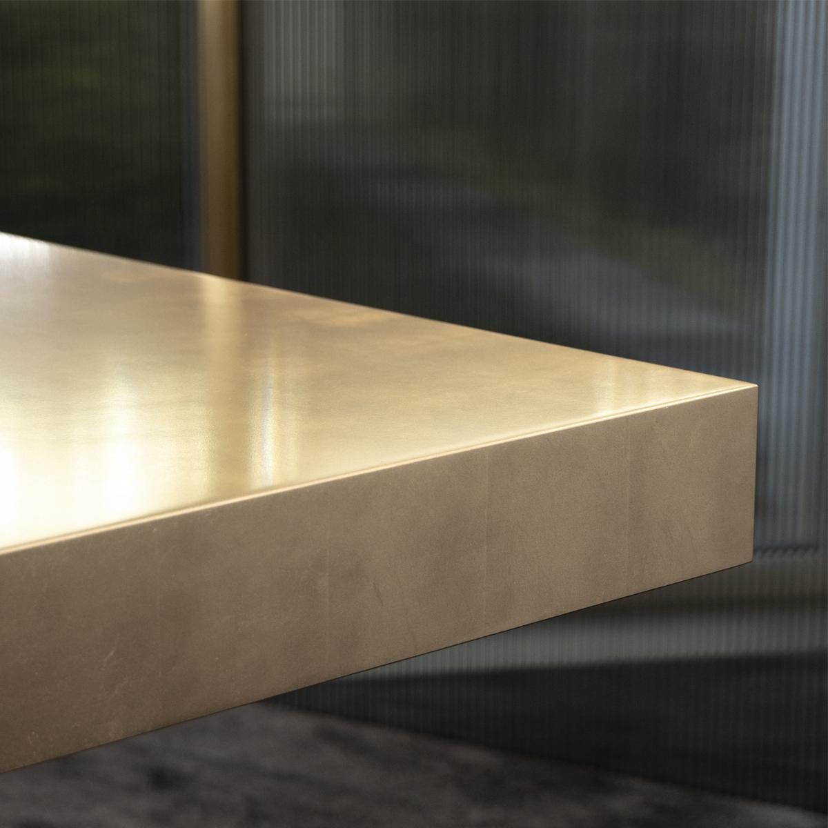 Contemporary Midas, the Dining Table Covered in 22-Karat Pure Gold Leaf For Sale
