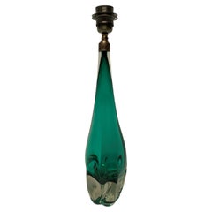 Midcentury Venetian Glass Lamp in Green