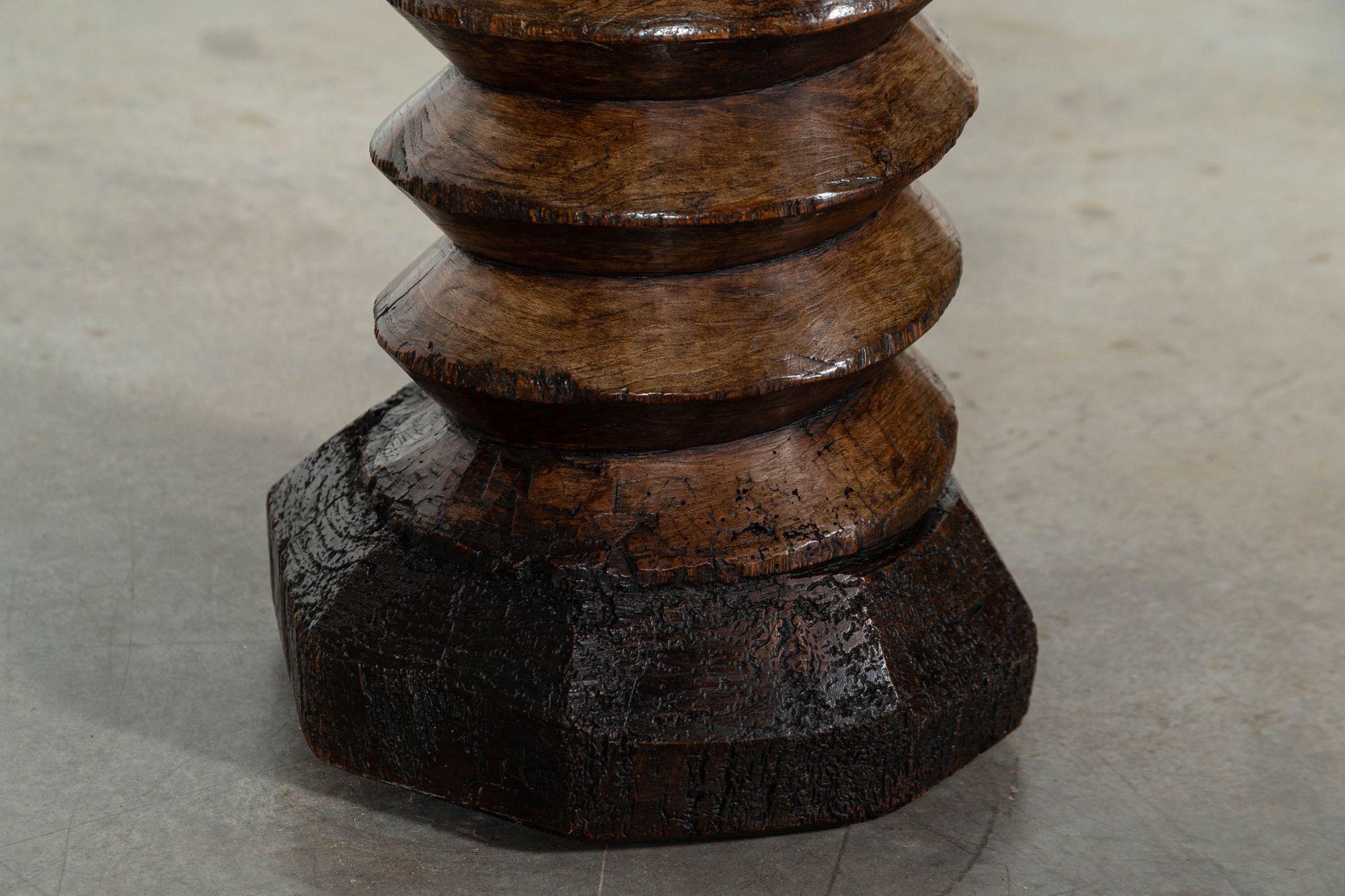 circa Mid 20thC
MidC French Elm Pedestal Table
sku 1606
(associated oak Top)
W60 x D60 x H58 cm