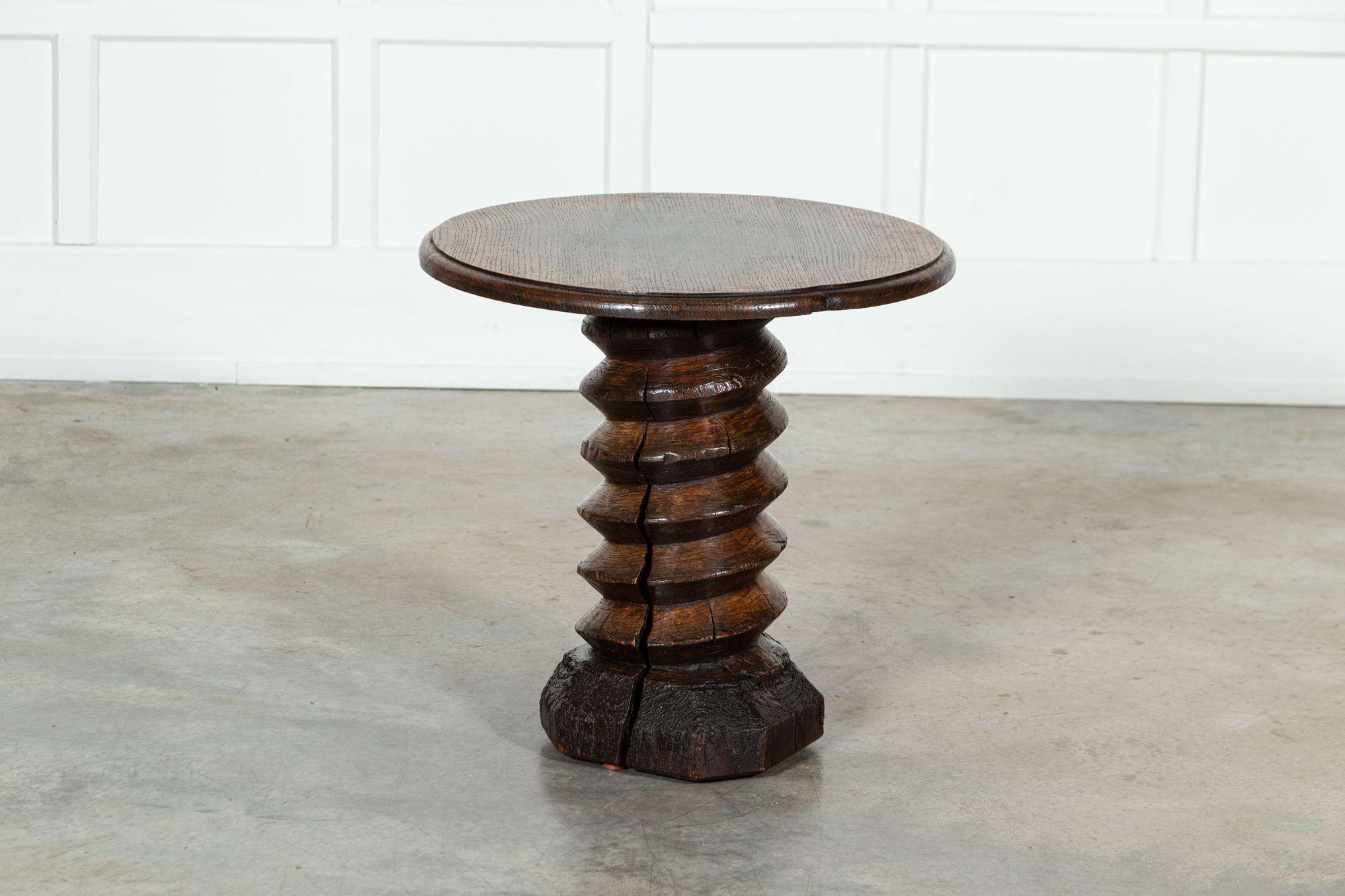 MidC French Elm Corkscrew Pedestal Table 3