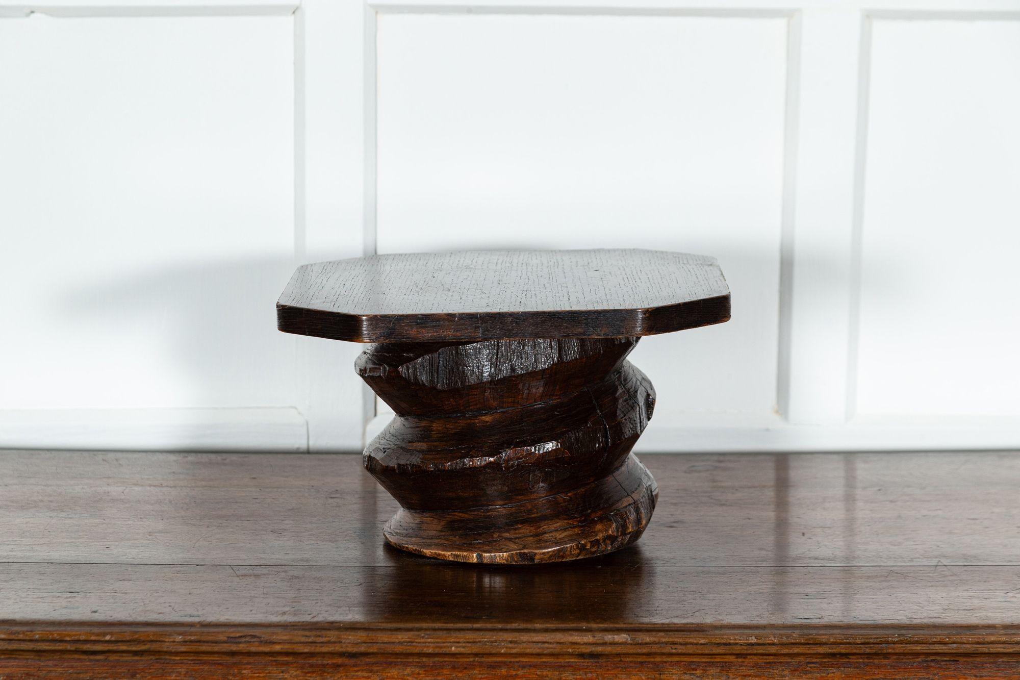 MidC French Elm Corkscrew Pedestals/Table For Sale 1