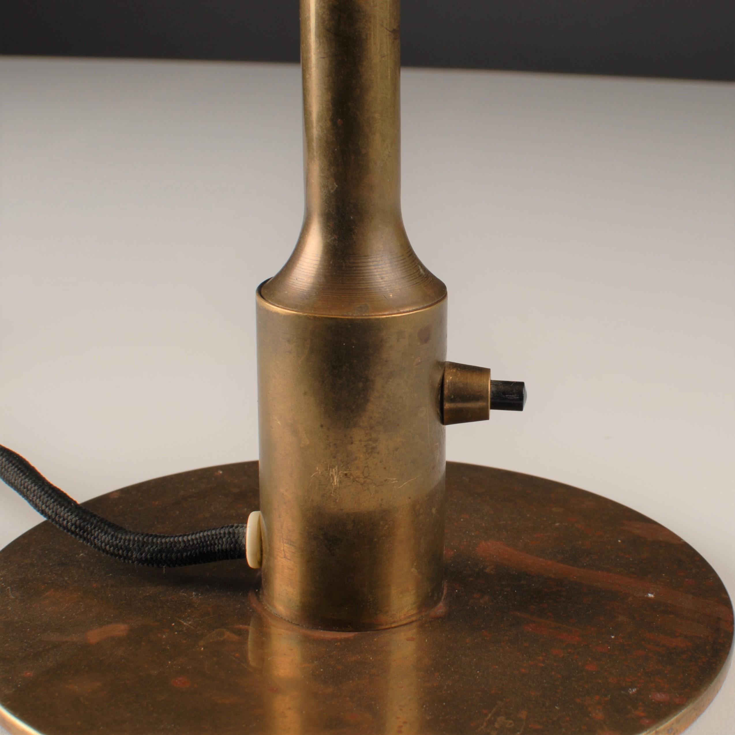 Oiled Scandinavian Modern Mid Century Niels Rasmussen Thykier Table Lamp Brass Paper