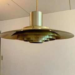 Mid-Century Modern Brass Pendant Light by Preben Fabricius and Kastholm