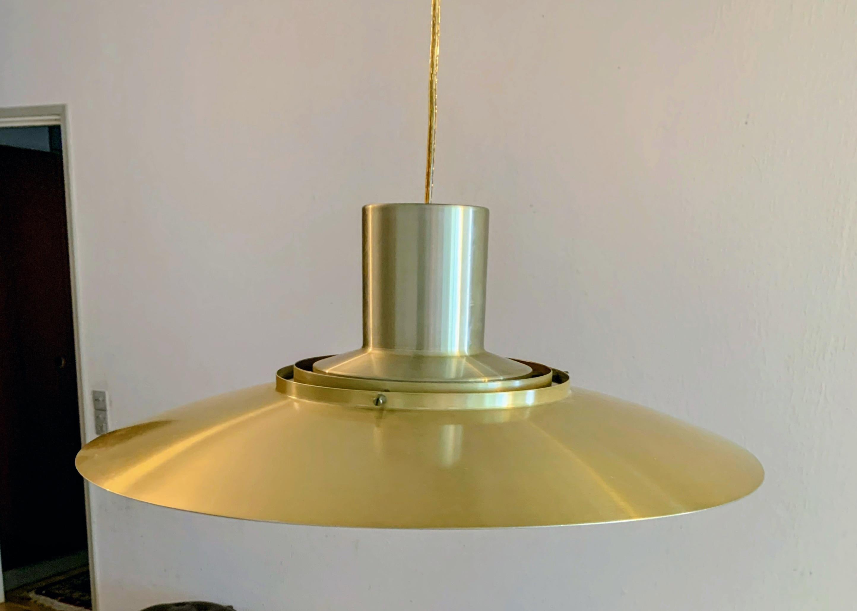 Mid-Century Modern Brass Pendant Light by Preben Fabricius and Kastholm In Good Condition For Sale In Viby J, DK