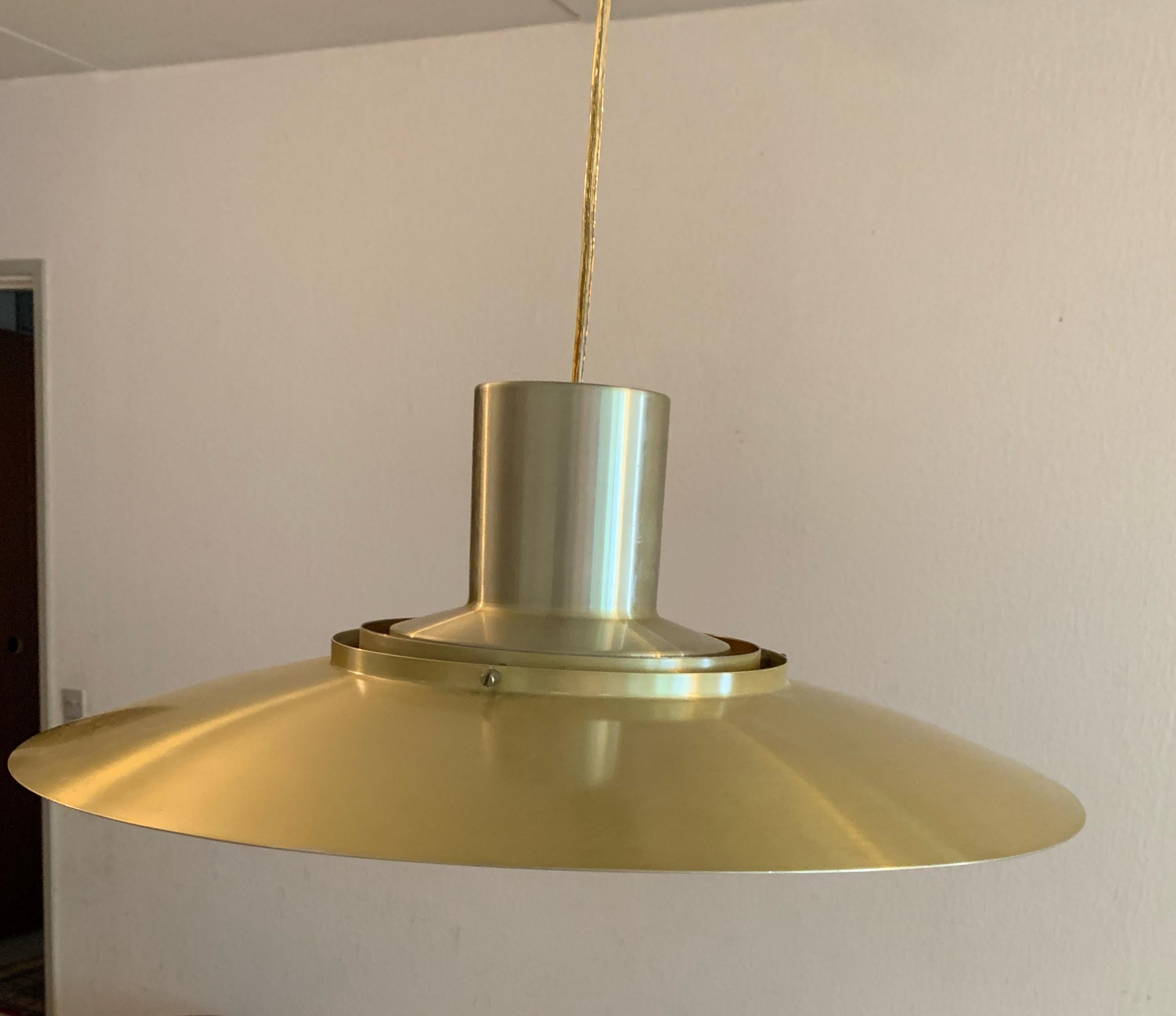 Mid-Century Modern Brass Pendant Light by Preben Fabricius and Kastholm For Sale 1