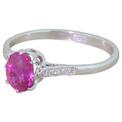 Vintage Midcentury 0.70 Carat Ruby Solitaire Ring