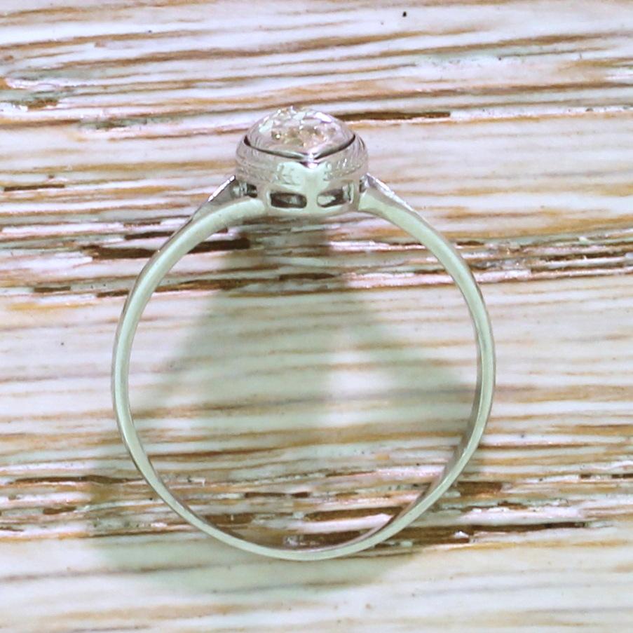 Women's Midcentury 0.94 Carat Marquise Cut Diamond Engagement Ring