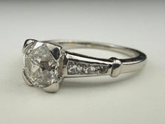 Midcentury 1.01 Carat Diamond Platinum Engagement Ring