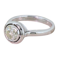 Midcentury 1.18 Carat Old Cut Diamond Engagement Ring