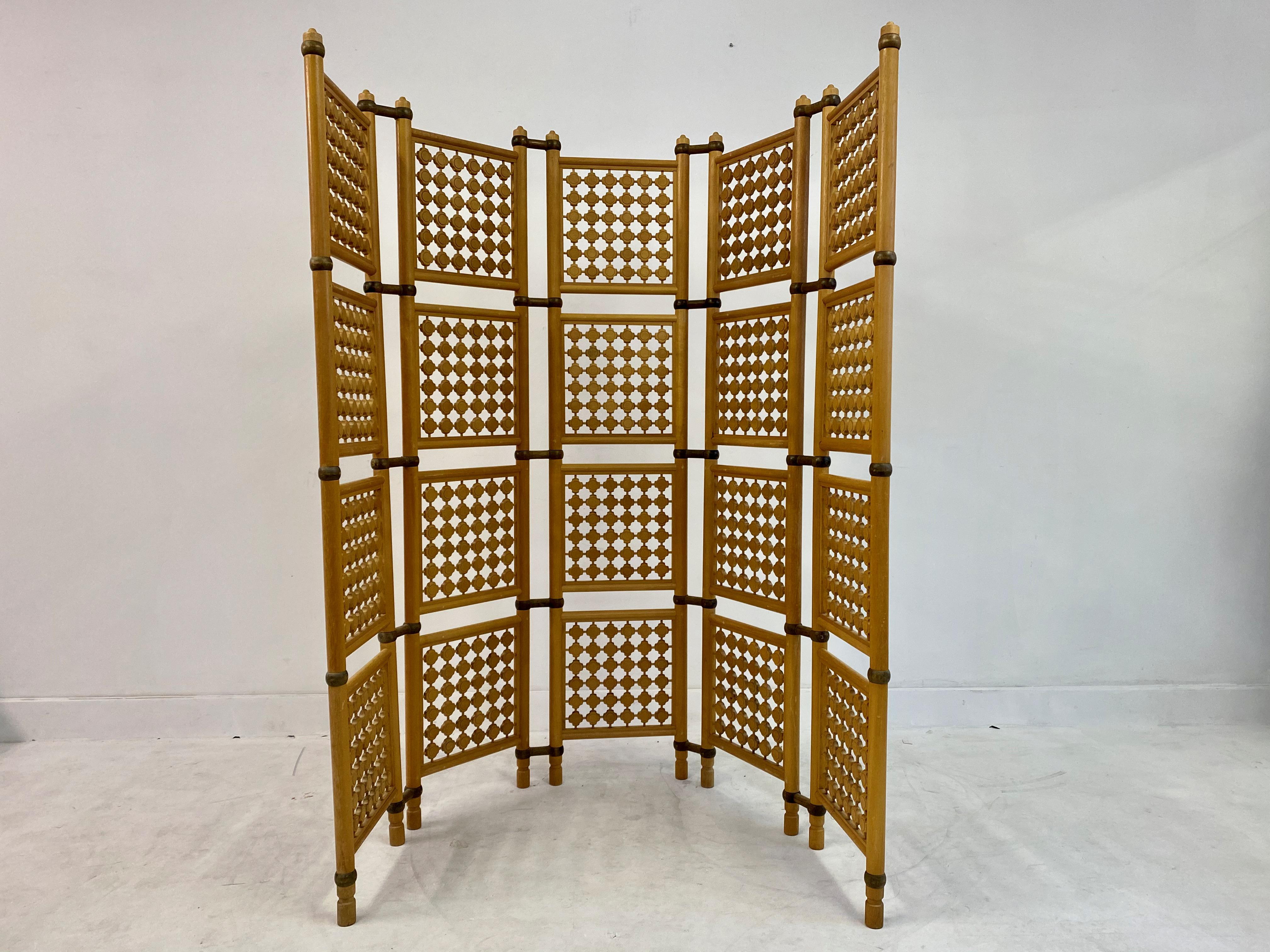 Midcentury 1940s Swedish Room Divider or Screen in Birch For Sale 2